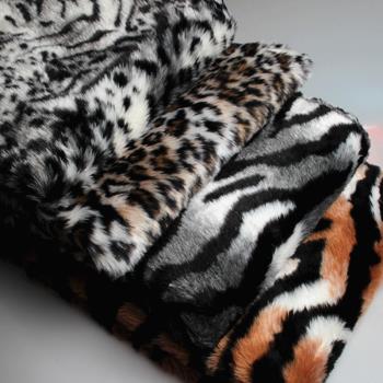 豹紋老虎紋斑馬紋毛絨人造毛布料演出服仿皮草服裝面料背景布地毯