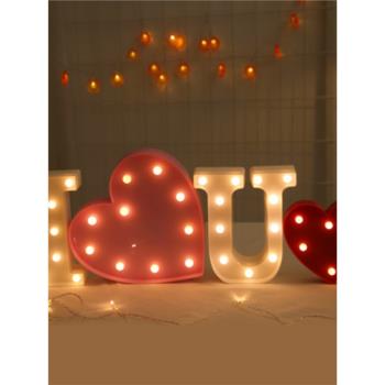 英文字母數字燈生日結婚布置浪漫求婚表白燈牌節日用品婚房裝飾燈