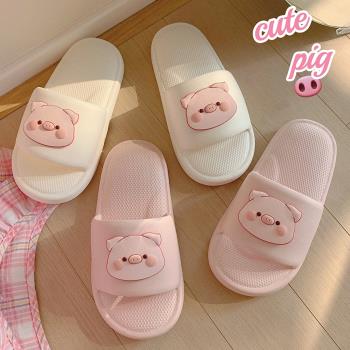 細細條 EVA防滑軟底洗澡涼拖女夏季學生居家可愛小豬粉色拖鞋ins