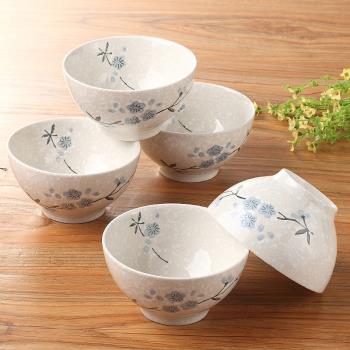 雅泰 5英寸陶瓷日式雪花釉下彩吃米飯碗家用復古和風櫻花老式小碗