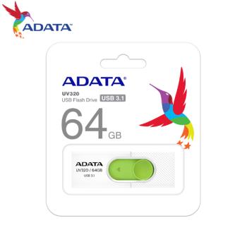 【現貨免運】ADATA 威剛 UV320 USB 3.2 64G 推式 高速隨身碟 白綠色