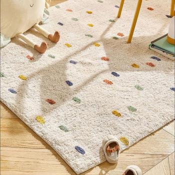 可愛客廳臥室地毯床邊毯兒童房間防摔地墊爬行墊家用茶幾沙發墊子