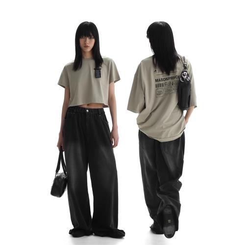 MASONPRINCE夏季新款潮牌可持續性穿搭重水洗針織標準T恤正肩短袖