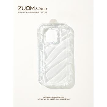 zuom 簡約透明鐳射殼適用蘋果iPhone13手機殼iPhone14promax新款12女11pro硅膠xsmax簡約mini高級感8p6s