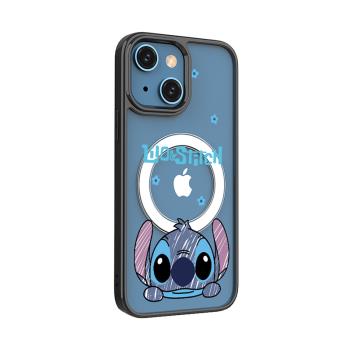 ClearCalm適用蘋果iPhone14ProMax手機殼MagSafe磁吸13套12Mini無線充電卡通可愛史迪仔11塗鴉史迪奇鏡頭加高