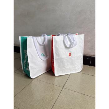 韓版文藝小清新編織袋單肩包手提袋大容量防水環保袋購物袋收納袋