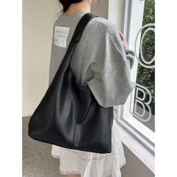 大容量包包女2024新款韓國時尚軟皮單肩腋下包上班通勤子母托特包