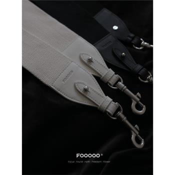 FOOOOO配件系列「織物+牛皮寬肩帶」拼頭層牛皮休閑不可調節寬肩