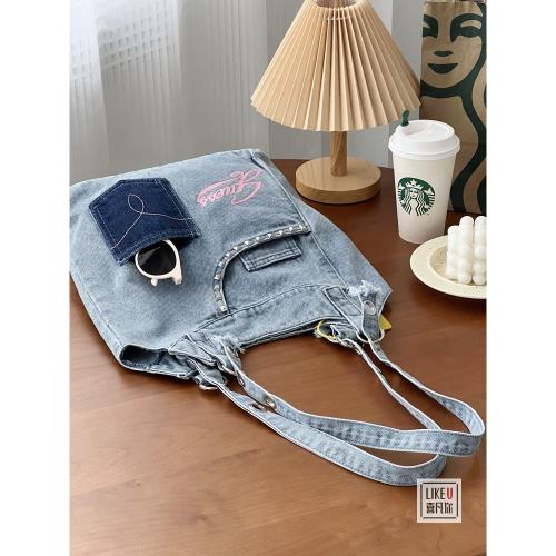 多巴胺牛仔包韓版Y2K單肩百搭隨性多口袋通勤腋下包