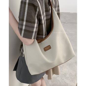 韓國托特包包女2023新款潮時尚撞色腋下包學生上課大容量購物袋包