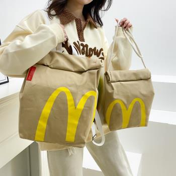 麥當勞雙肩包書包紙袋兒童帆布包包學生包創意禮物休閑單肩包