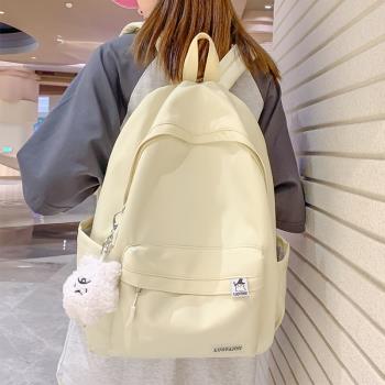 簡約布的雙肩包ins日系女初中生校園大學生小眾設計旅行輕便書包