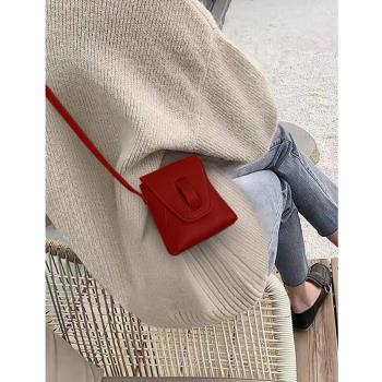 小眾設計潮時尚mini純色小方包2024新款韓版洋氣單肩包百搭斜跨包