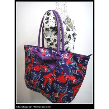 美國紫色蝴蝶結朋克手提包