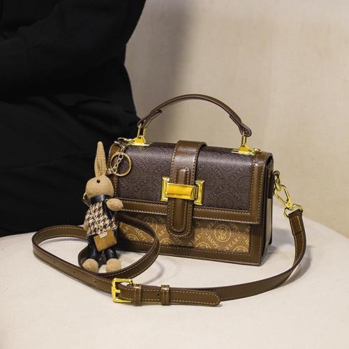 百搭復古時尚撞色休閑斜挎包