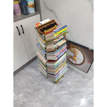 鐵秀才兒童書架簡易樹形多層繪本架鐵藝書架可移動收納書本展示架