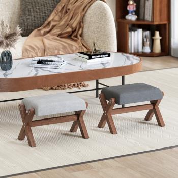 凳子家用北歐風矮凳創意實木沙發凳現代簡約茶幾凳大人坐的小板凳