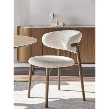 北歐現代輕奢實木餐椅設計師靠背椅餐廳桌椅復古椅子家用餐桌凳子