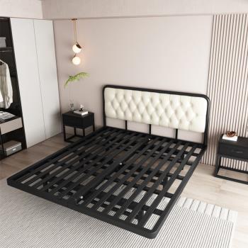 鐵藝懸浮床帶床頭小戶型單人雙人床現代簡約輕奢懸空鐵架床鋼架床