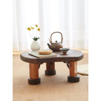 實木新中式飄窗小桌子臥室坐地家用炕桌窗臺榻榻米小茶幾床上矮桌