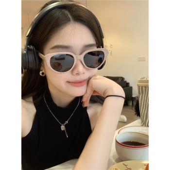 MELIYA美式墨鏡女高級感ins韓版粉色偏光貓眼太陽鏡夏日防紫外線