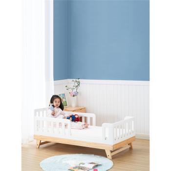 新款實木嬰兒床拼接大床寶寶兒童床過渡床早教幼兒環保推薦午休床