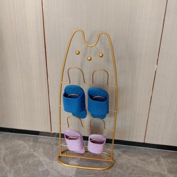 鐵藝創意貓簡易拖鞋架室內衛生間門口浴室宿舍窄小收納落地鞋架子
