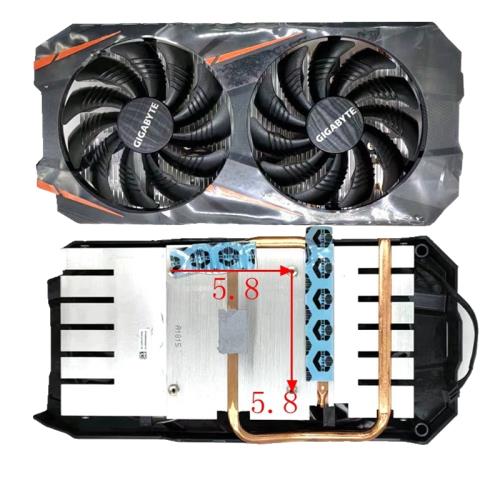 1080技嘉GTX1060顯卡散熱器孔距5.8cm雙風扇 G1 GAMING 6G 散熱片