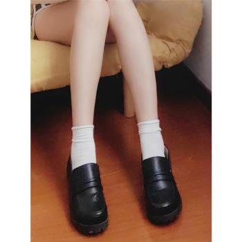 日系學生皮鞋JK男女制服水手校服單鞋真皮cos大碼日式黑棕色圓頭