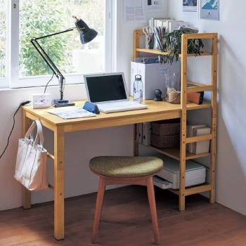 實木書桌書架一體桌組合日式兒童學習桌臥室轉角學生電腦桌寫字桌