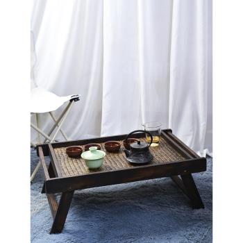 日式禪意家用茶桌折疊炕桌矮桌飄窗小茶幾榻榻米桌子陽臺實木茶臺