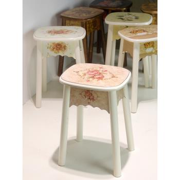 北歐凳子家用時尚創意客廳歐式板凳簡約現代餐桌凳實木圓凳子北歐