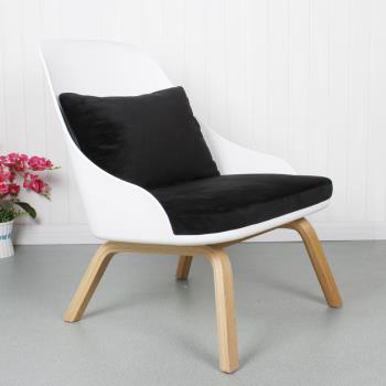 單人實木沙發椅北歐客廳布藝ins簡約現代小戶型臥室懶人蝸牛椅子