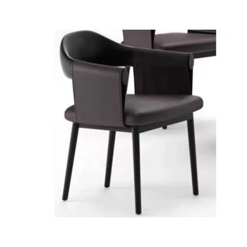 北歐實木家用餐椅現代簡約酒店椅子餐廳設計師接待椅售樓部洽談椅