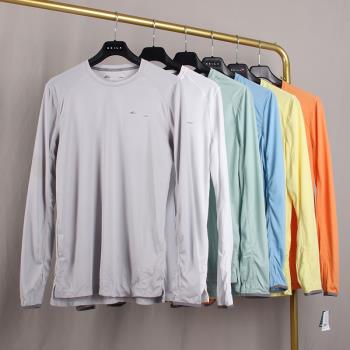UPF50運動T恤男 插口袖防紫外線網眼透氣吸汗排濕速干長袖跑步T恤