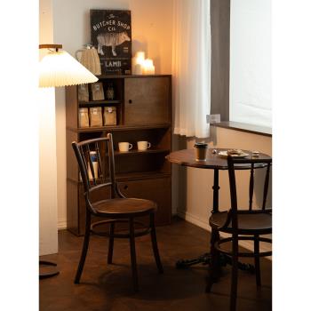 枝蔭復古實木圓桌中古小邊幾美式鐵藝餐桌咖啡桌甜品vintage家具