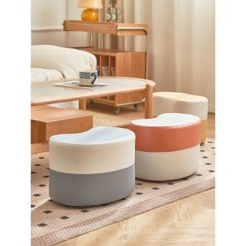 小凳子家用客廳茶幾創意凳時尚科技布矮凳沙發墊腳凳簡約現代板凳