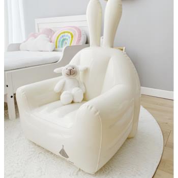 ins北歐風兒童兔子沙發單人公主充氣懶人小沙發椅 寶寶閱讀座椅