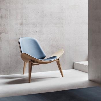 北歐椅子 ins網紅椅子創意簡約設計師單人沙發椅 微笑飛機貝殼椅