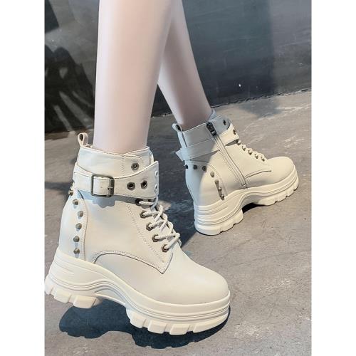 馬丁靴女鞋子百搭內增高馬丁靴