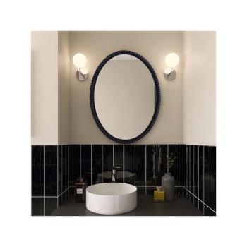 法式橢圓浴室鏡掛墻式圓形創意裝飾鏡LED除霧衛生間鏡子化妝鏡子