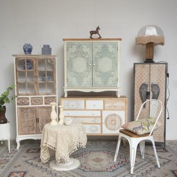 美式法式摩洛哥風格設計師款復古家具實木雕刻柜子民宿文藝工作室