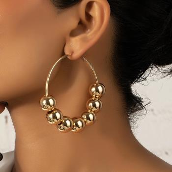 歐美大款金色幾何氣質耳環圓圈個性耳圈時尚簡約耳墜耳飾