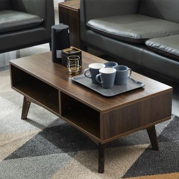 北歐輕奢茶幾實木質黑胡桃木色簡約現代簡易小戶型客廳家用小茶桌