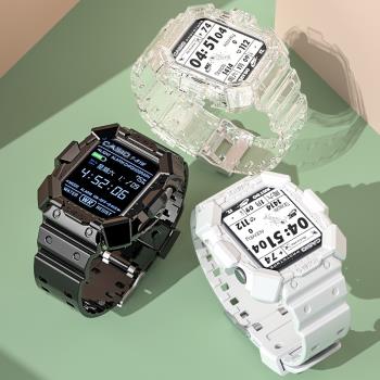 適用iwatch9蘋果手錶8代表帶applewatchUltra2表殼5/6/SE代3/4創意表帶替換41mm45裝甲款男女運動小眾高階s10
