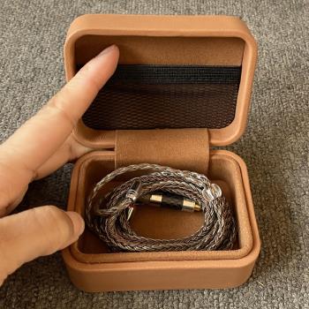 耳機收納包防震抗壓盒有線耳機收納皮盒便攜保護套真皮多用小盒子