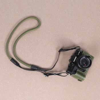 富士微單相機肩帶掛脖背帶綠色圓孔斜跨背帶適用于佳能索尼尼康
