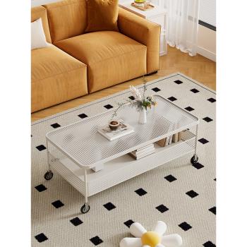 簡約長方形玻璃茶幾小戶型客廳家用現代長虹鋼化可移動小茶幾桌子