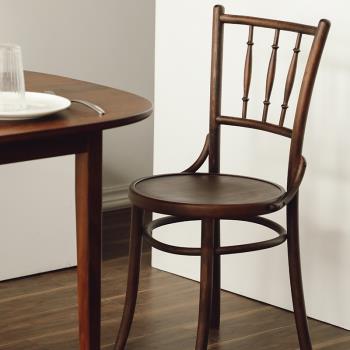 枝蔭復古實木餐椅北歐中古咖啡店餐廳桌椅組合索耐特vintage家具