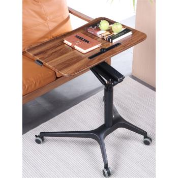 家用站立辦公桌懶人沙發床邊桌可移動筆記本氣動電腦桌手動升降桌